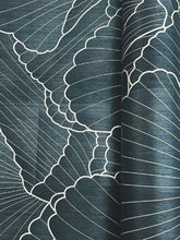 Load image into Gallery viewer, Shell Wood Veneer Navy Metallic Wallpaper
