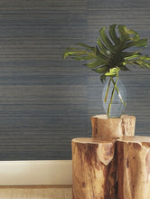 Load image into Gallery viewer, Tailored Abaca Ombre Blue Wallpaper
