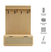 Load image into Gallery viewer, Soma Fluted 3-in-1 Hall Tree With Storage Bench and Coat Rack
