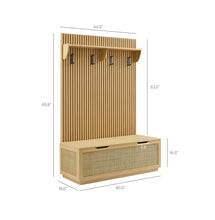 Load image into Gallery viewer, Soma Fluted 3-in-1 Hall Tree With Storage Bench and Coat Rack
