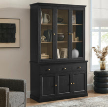 Load image into Gallery viewer, Amara 79 Inch Large Storage Display Cabinet in Black Oak

