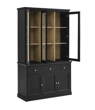 Load image into Gallery viewer, Amara 79 Inch Large Storage Display Cabinet in Black Oak
