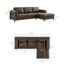 Load image into Gallery viewer, Roscoe Right-Facing Vegan Leather Sectional Sofa with Chaise
