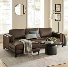 Load image into Gallery viewer, Roscoe Left-Facing Vegan Leather Sectional Sofa with Chaise
