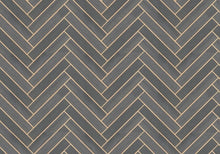 Load image into Gallery viewer, Herringbone Wood Veneer Graphite Wallpaper
