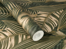 Load image into Gallery viewer, Acacius Dark Green Tropical Foliage Wallpaper
