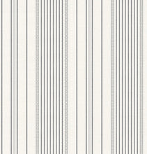 Load image into Gallery viewer, Navarres Stripe Charcoal Faux Linen Wallpaper
