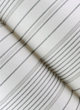 Load image into Gallery viewer, Navarres Stripe Charcoal Faux Linen Wallpaper
