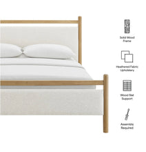 Load image into Gallery viewer, Ginny King Size Platform Bed Frame in Light Oak Heathered Ivory
