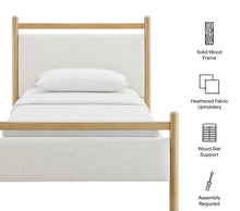 Load image into Gallery viewer, Ginny Twin Size Platform Bed Frame in Light Oak Heathered Ivory
