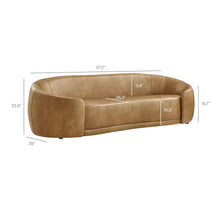 Load image into Gallery viewer, Contessa Curved Vegan Leather Sofa in Toast

