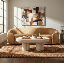 Load image into Gallery viewer, Contessa Curved Vegan Leather Sofa in Toast
