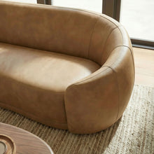 Load image into Gallery viewer, Contessa Curved Vegan Leather Sofa in Toast
