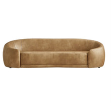 Load image into Gallery viewer, Contessa Curved Vegan Leather Sofa in Toast
