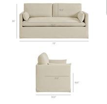 Load image into Gallery viewer, Wellfleet Slipcovered Linen-Blend Loveseat
