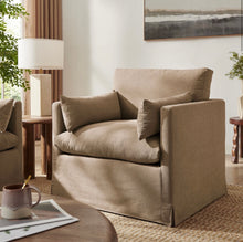 Load image into Gallery viewer, Wellfleet Slipcovered Linen-Blend Armchair
