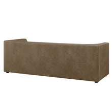 Load image into Gallery viewer, Hilda 86" Curved Back Vegan Leather Sofa in Toast
