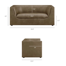 Load image into Gallery viewer, Hilda 67" Curved Back Vegan Leather Loveseat
