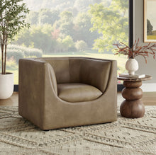 Load image into Gallery viewer, Hilda Curved Back Vegan Leather Armchair
