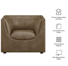 Load image into Gallery viewer, Hilda Curved Back Vegan Leather Armchair
