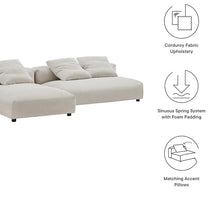 Load image into Gallery viewer, Solace 2-Piece Modular Corduroy Upholstered Sectional Sofa With Chaise
