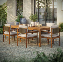 Load image into Gallery viewer, Eleni 7 Piece Outdoor Patio Teak Wood Dining Set
