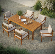 Load image into Gallery viewer, Eleni 7 Piece Outdoor Patio Teak Wood Dining Set
