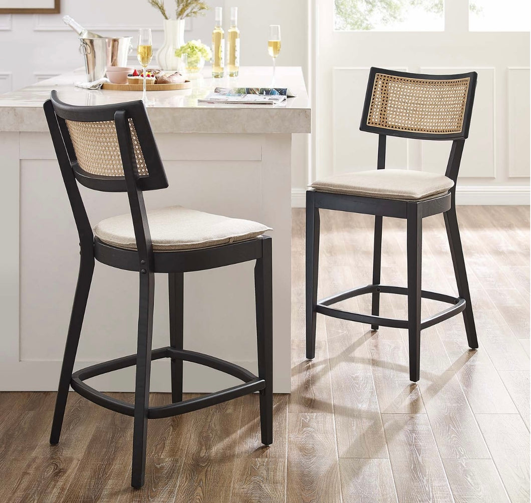 Wood Counter and bar Stools - Set of 2