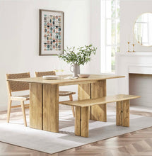 Load image into Gallery viewer, 72&quot; Wood Dining Table and Bench Set
