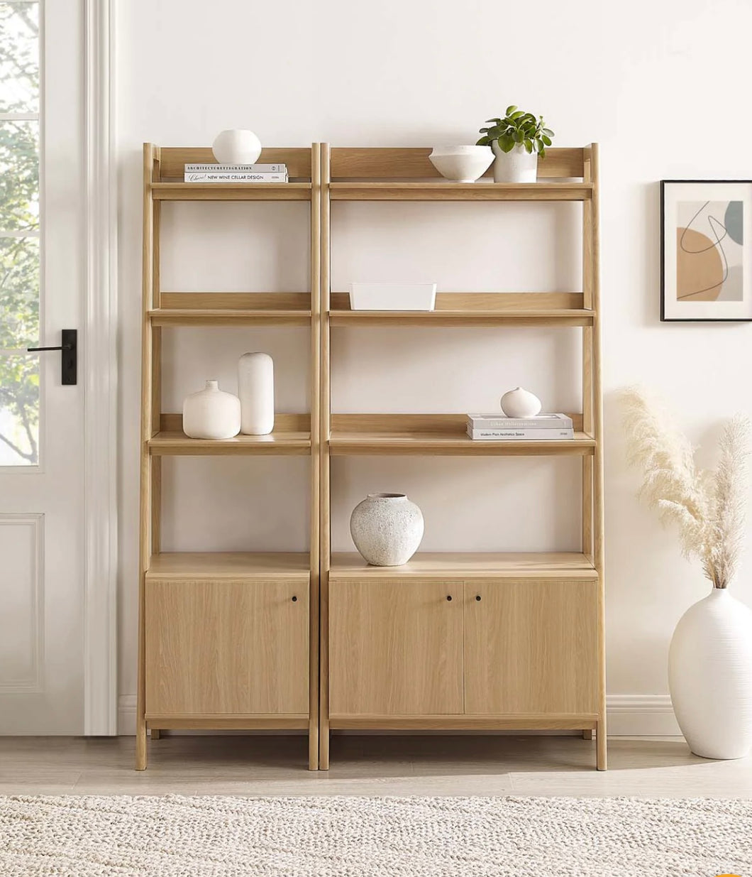 Wood Bookshelves - Set of 2