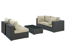 Load image into Gallery viewer, 5 Piece Outdoor Patio Sunbrella® Sectional Set
