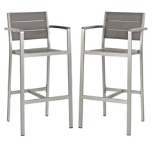 Load image into Gallery viewer, Bar Stool Outdoor Patio Aluminum Set of 2
