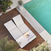 Load image into Gallery viewer, Black Outdoor Double Chaise Sofa Lounge with White Cushions

