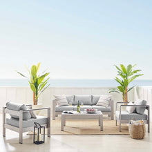 Load image into Gallery viewer, Shore Sunbrella® Fabric Outdoor Patio Aluminum 4 Piece Set
