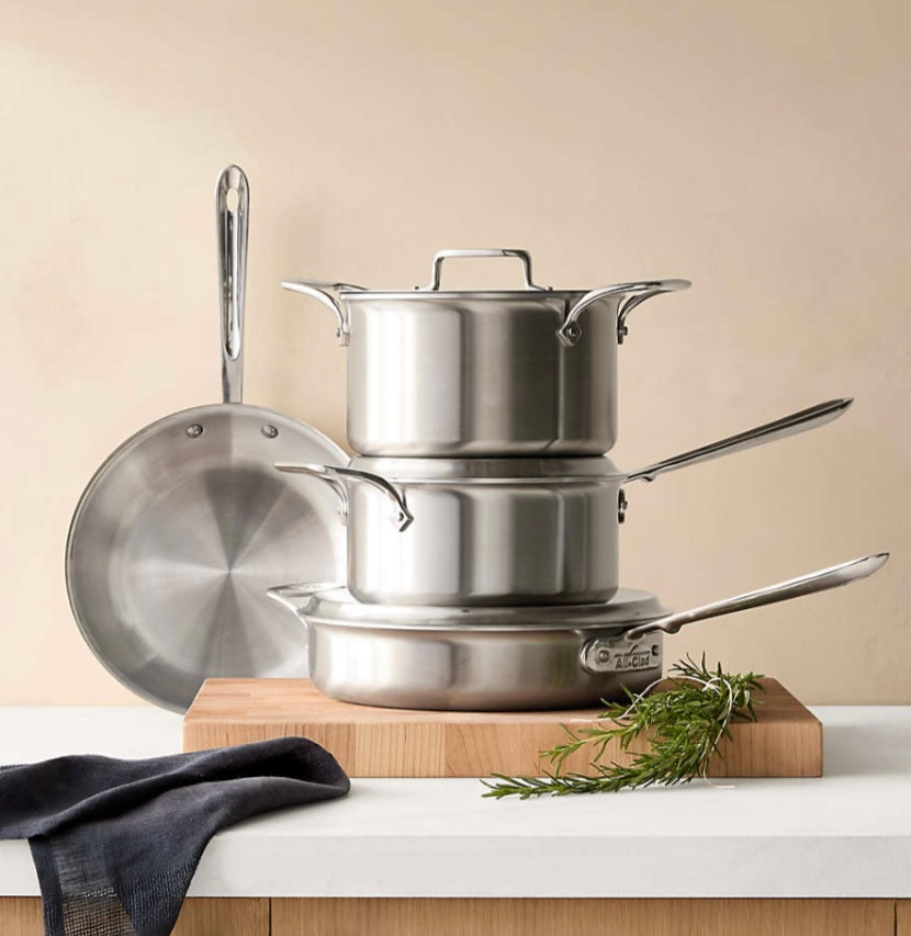 All-Clad ® d5 Brushed Stainless Steel 7-Piece Cookware Set