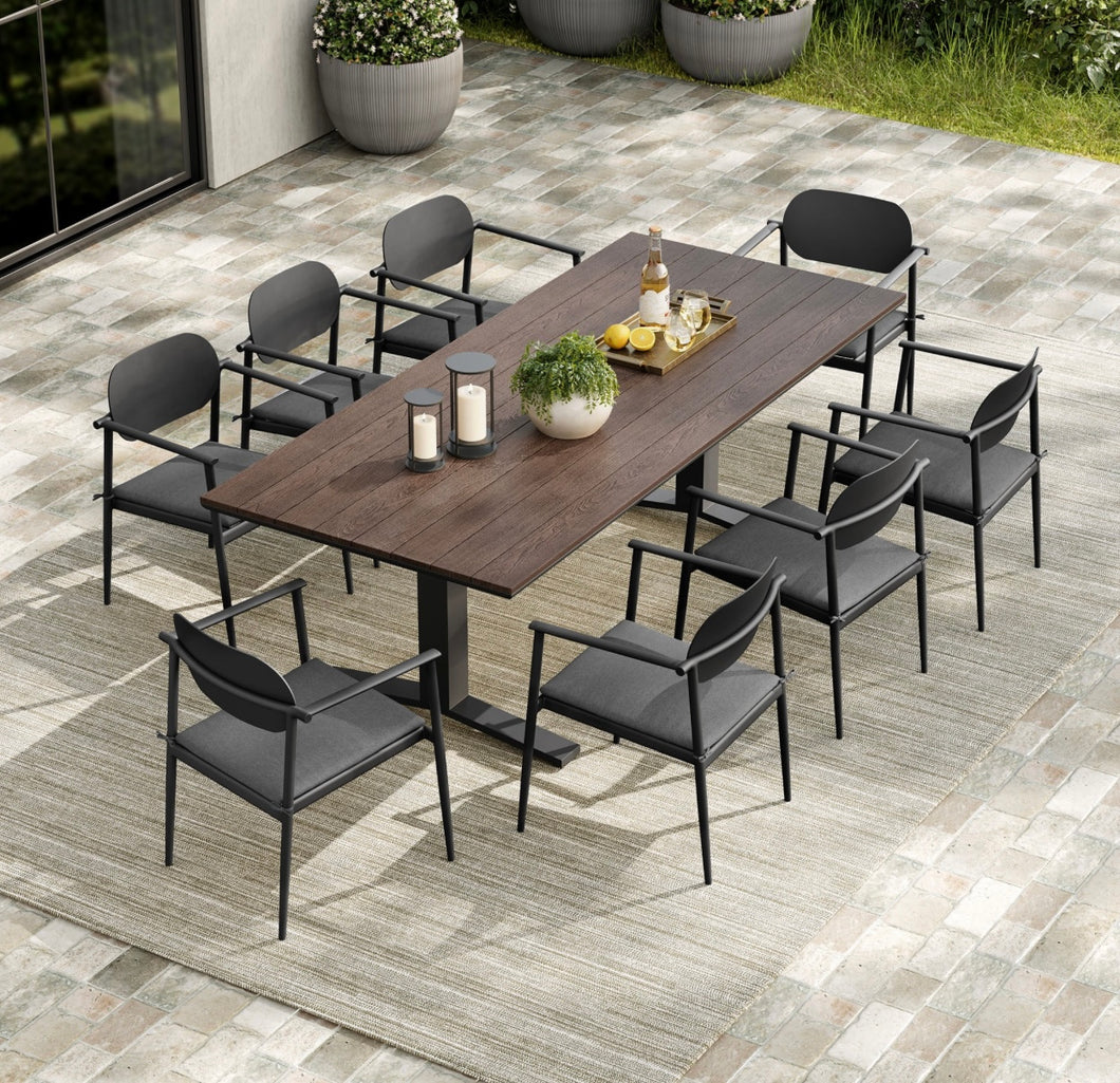 Aeris 9-Piece Outdoor Patio Aluminum Dining Set