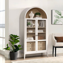 Load image into Gallery viewer, Nolan 74&quot; Tall Arched Storage Display Cabinet
