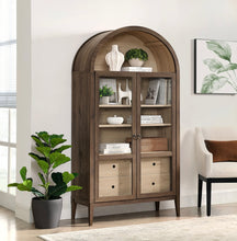 Load image into Gallery viewer, Nolan 74&quot; Tall Arched Storage Display Cabinet
