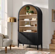 Load image into Gallery viewer, Nolan 74&quot; Tall Arched Storage Display Cabinet Bookshelf
