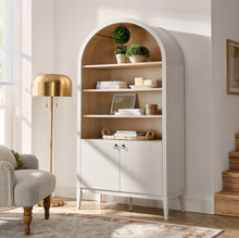 Load image into Gallery viewer, Nolan 74&quot; Tall Arched Storage Display Cabinet Bookshelf
