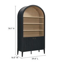 Load image into Gallery viewer, Nolan 74&quot; Tall Arched Storage Display Cabinet Bookshelf
