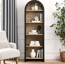 Load image into Gallery viewer, Evie Arched Narrow Bookcase Display Cabinet in Black
