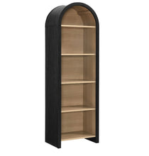 Load image into Gallery viewer, Evie Arched Narrow Bookcase Display Cabinet in Black
