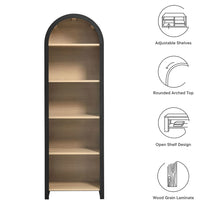 Load image into Gallery viewer, Evie Arched Narrow Bookcase Display Cabinet in Black
