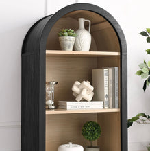 Load image into Gallery viewer, Evie Arched Narrow Bookcase Display Cabinet in Black
