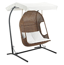 Load image into Gallery viewer, Vantage Outdoor Patio Swing Chair With Stand in Brown White
