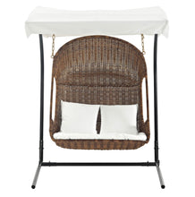 Load image into Gallery viewer, Vantage Outdoor Patio Swing Chair With Stand in Brown White
