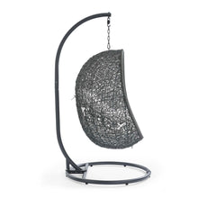 Load image into Gallery viewer, Hide Outdoor Patio Swing Chair With Stand in Gray White
