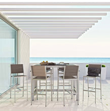 Load image into Gallery viewer, Shore Outdoor Patio Aluminum Dining Set in Silver Gray
