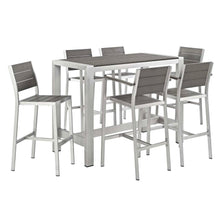 Load image into Gallery viewer, Shore Outdoor Patio Aluminum Dining Set in Silver Gray
